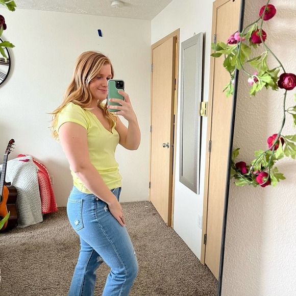 Free People NWT Women’s We the Free Always Yours Tee Size Extra Small in Neon - Picture 5 of 11